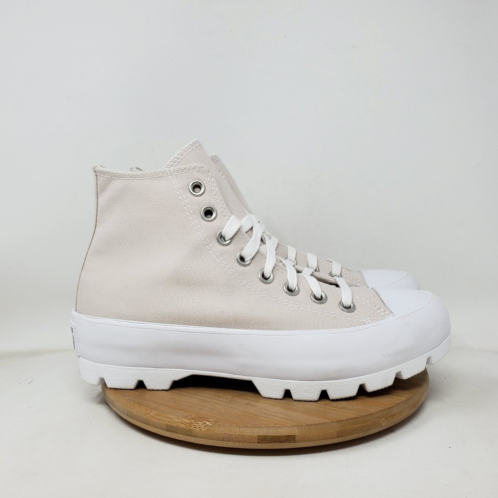 Converse Chuck Taylor‎ All Star High Lugged Shoes Womens 9 Beige Lace Up Sneaker